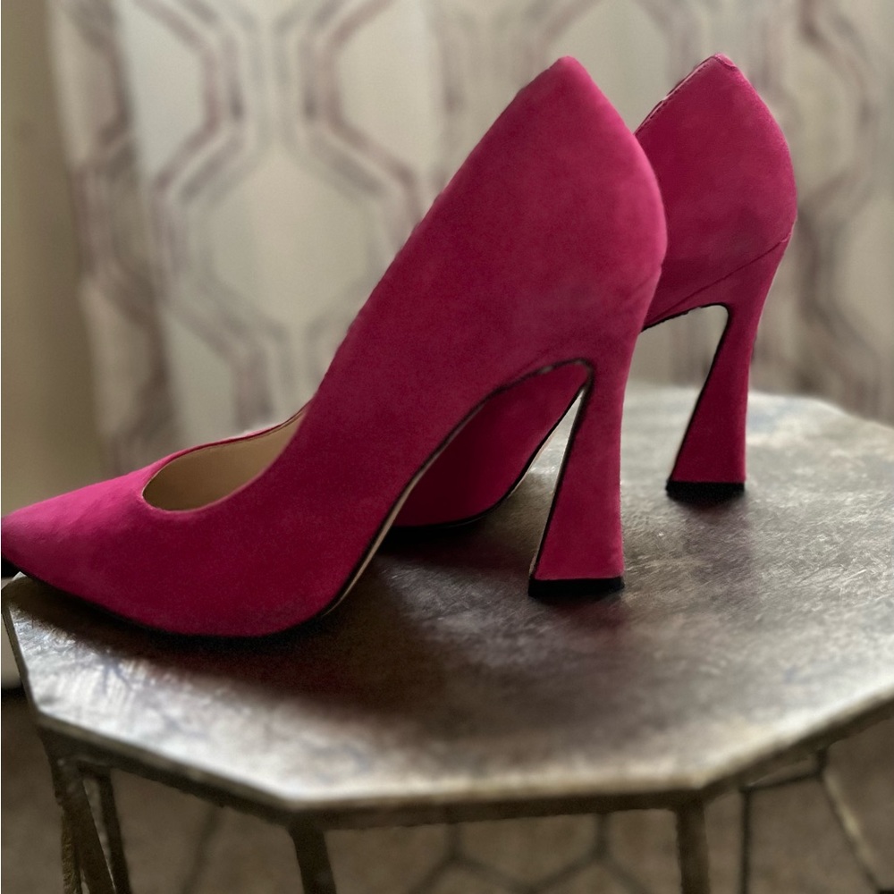 Nine West Hot Pink Suede Heels